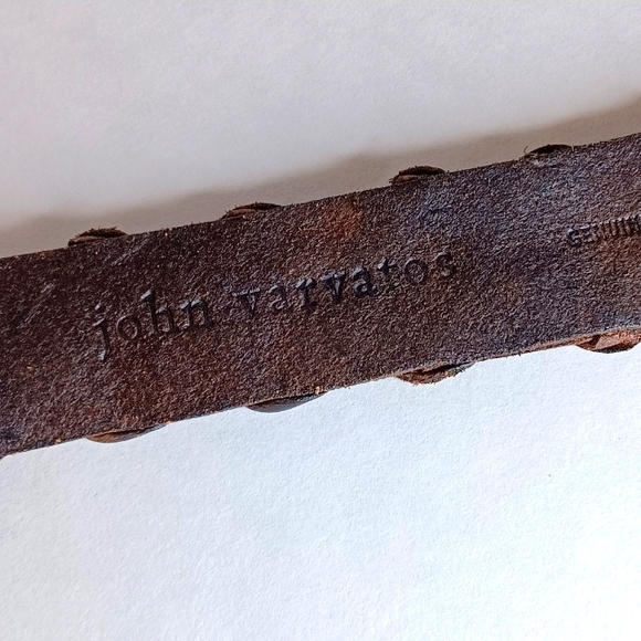 John Varvatos Textured Design Leather Belt - Picture 4 of 5
